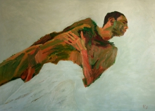 Małgorzata Kaczmarska, Akt szuwarowy, 110x150 cm, olej na płótnie, 2013